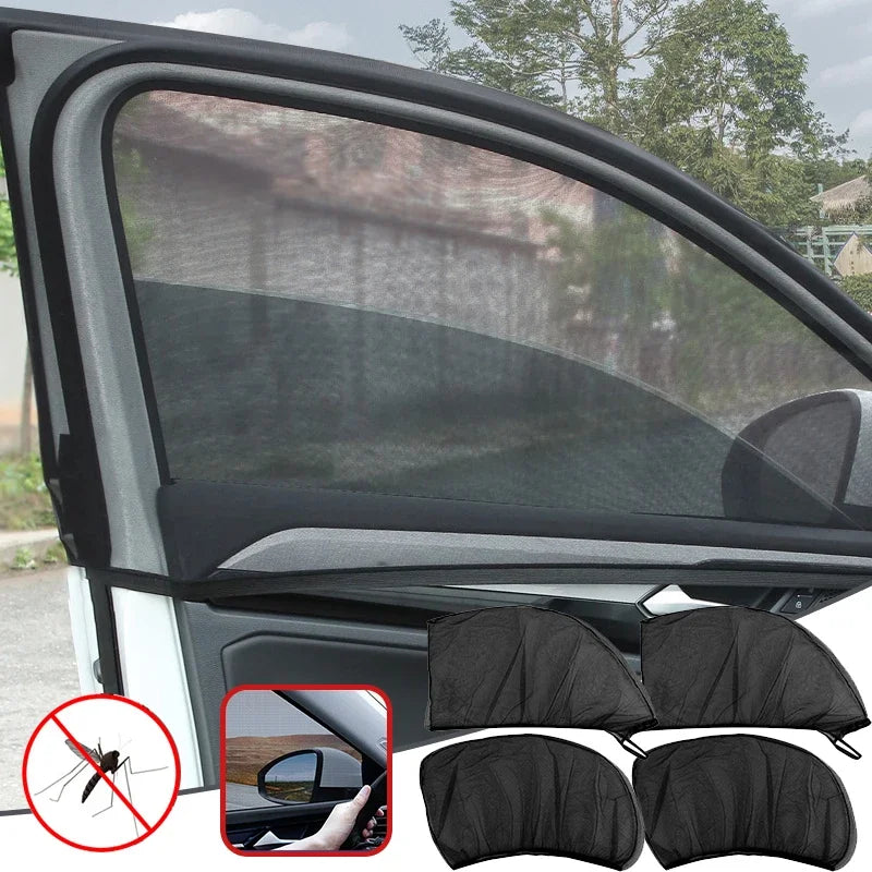 đ·ïž2PCS Pare-soleil Pliable en Maille pour Voiture et SUV â Protection UV, Isolant Thermique, Rideaux Extensibles pour Vitres LatĂ©rales