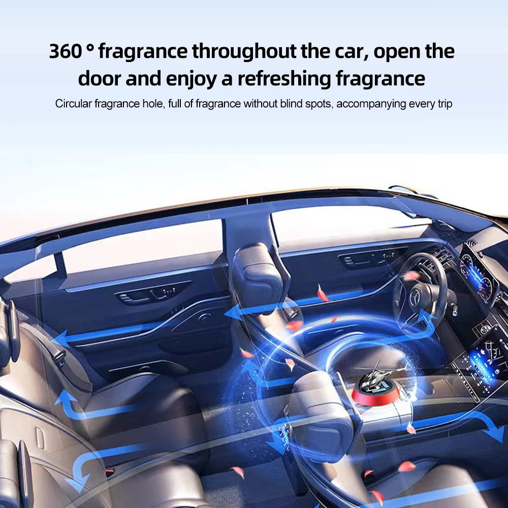 Solar Powered Rotation Helicopter Solar Aromatherapy Car Air Freshener Alloy+ABS Ornaments Fragrance Auto Aroma Diffuser