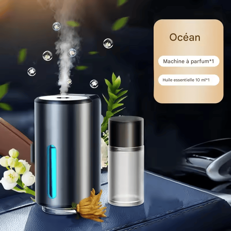 Diffuseur d’Arômes Intelligent pour Voiture – Purificateur d’Air avec Trois Niveaux Réglables & Fonction Humidificateur aux Huiles Essentielles