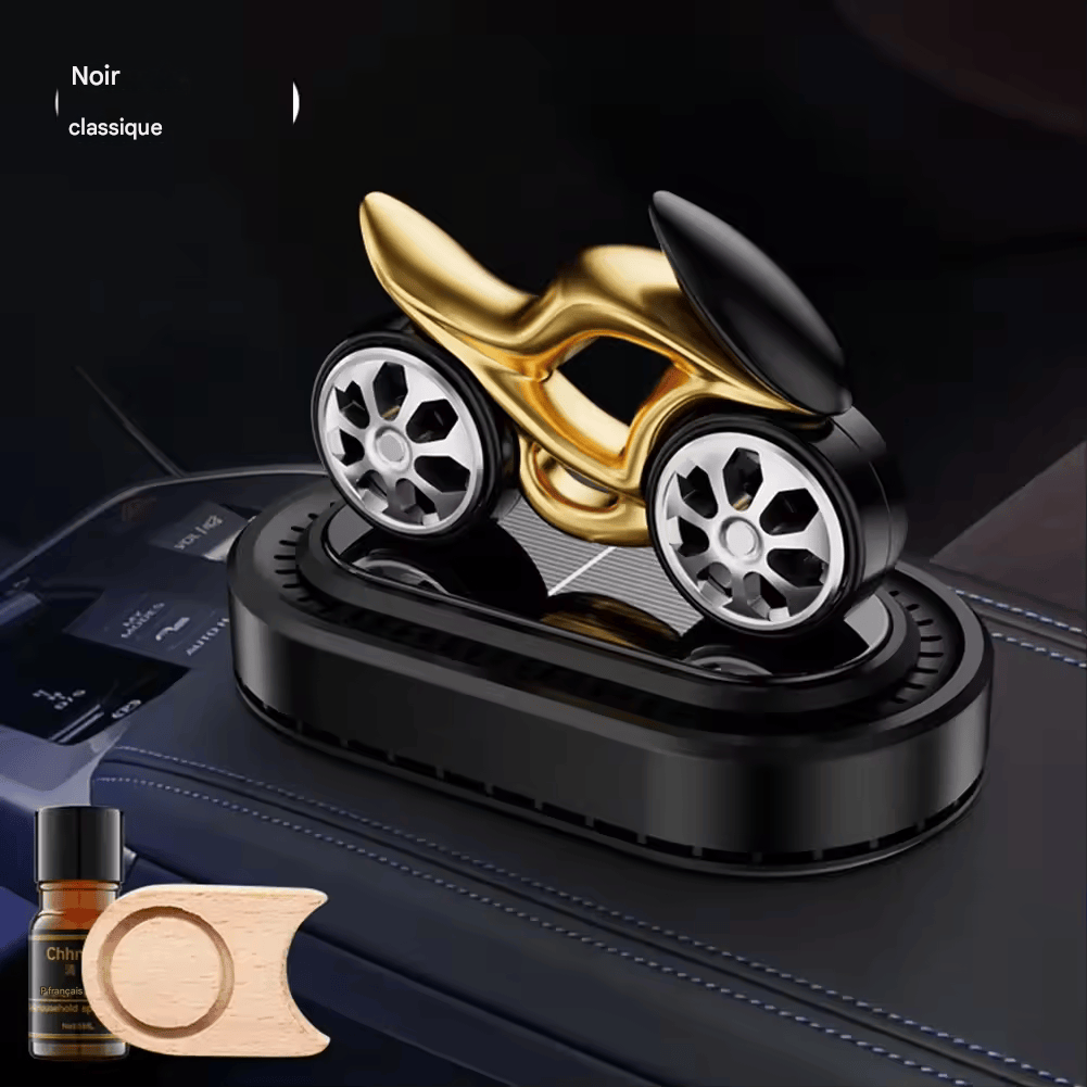 Diffuseur de Parfum Voiture Style Moto – Purificateur d’Air Solaire Compact avec Tablette Parfumée et Huile Essentielle