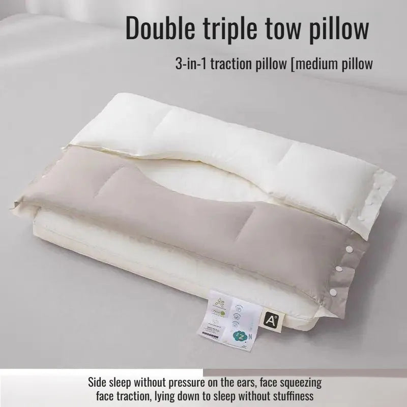 Cotton Pillow Two-way Relaxing Neck traction pillow Cone Cervical Orthopedic No Pressure On Face And Ears Help Sleep Pillows