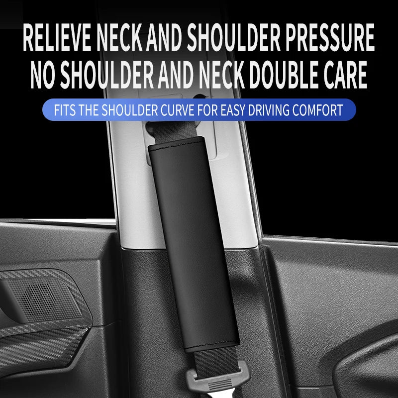 2pcs Wear and tear resistant leather car interior decoration supplies car seat belt cover decoration senior sense