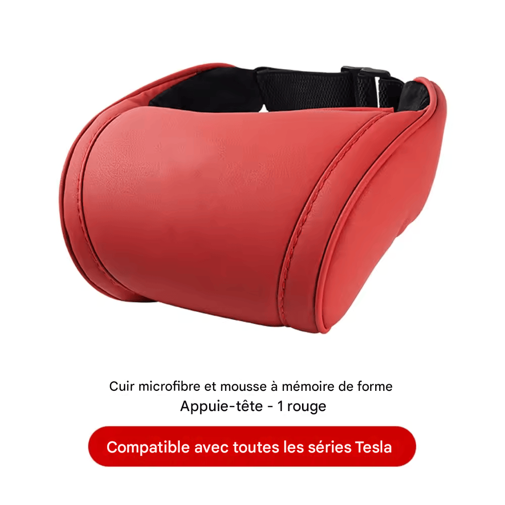 đ·ïžCoussin Repose-TĂȘte KJOY pour Tesla â Oreiller Cervical en Cuir PU Ă MĂ©moire de Forme pour ModĂšles 3, Y, X, S