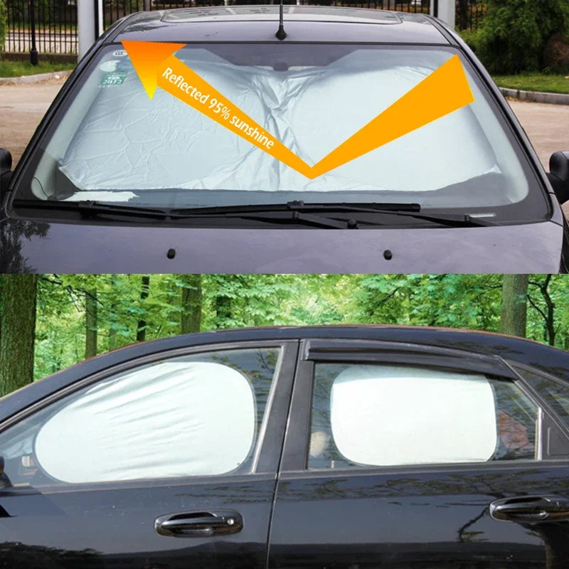 đ·ïžLot de 6 Pare-Soleil Pliables EAFC pour Voiture â Protection UV 99,9 %, ArgentĂ© & Noir, avec Ventouses et Sac de Rangement