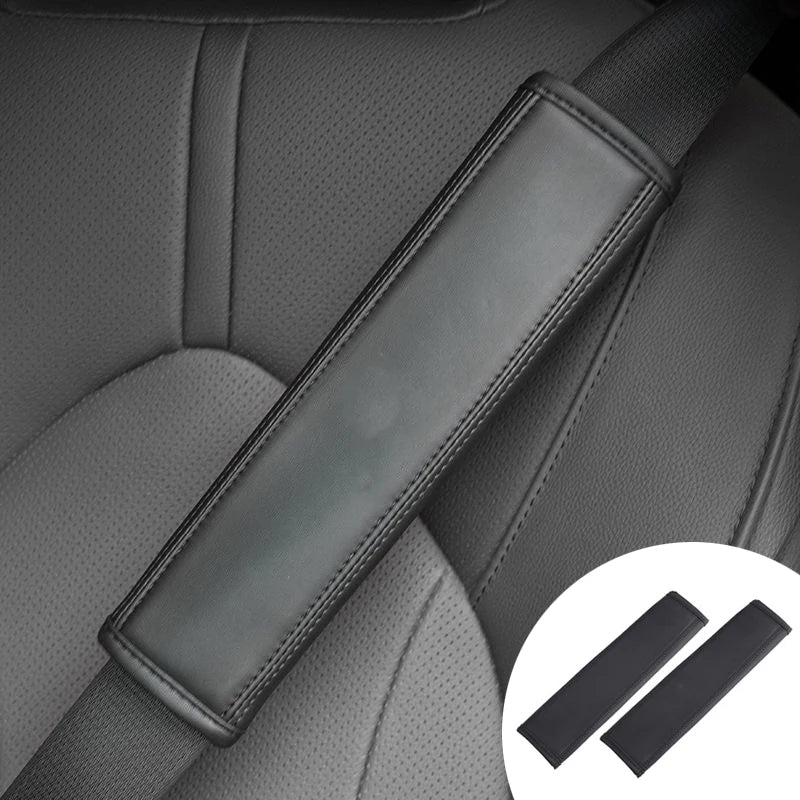 Car Seat Belt Cover PU Leather Sewing Auto Safety Belt Shoulder Pad Breathable Protection Seat Belt Padding Interior Accessories