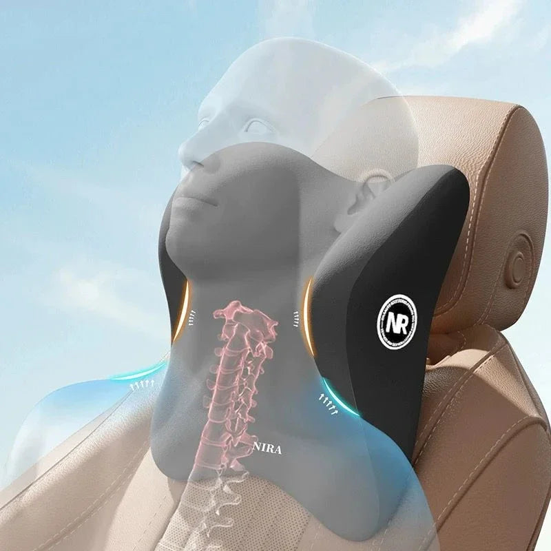 Car Memory Foam Headrest Set Car Neck Pillow Car Lumbar Waist Cushion Waist Support Car Seat Pillow Accessories Tools