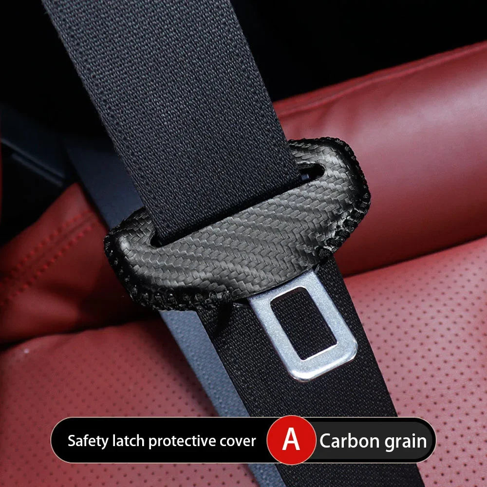 1PCS Universal Car Seat Belt Buckle Cover Protector Anti-collision Case PU Leather Protection Wear Car Interior Accessories