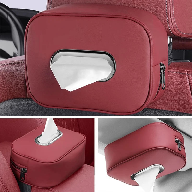 🏷️Sac de rangement pour mouchoirs de siège arrière de voiture, accessoires, organisateur de papier toilette pour Tesla Model 3, Model S, X, Model Y, Roadster, SpaceX