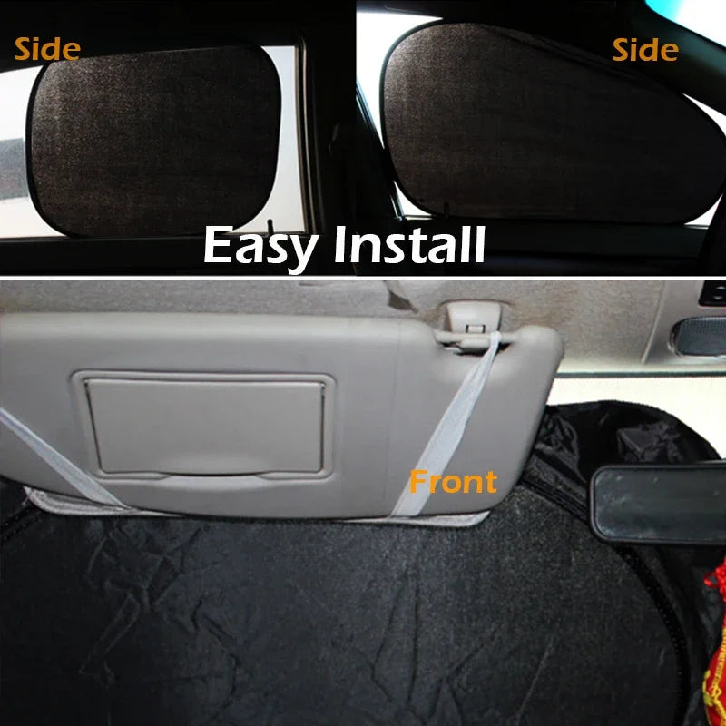 đ·ïžLot de 6 Pare-Soleil Pliables EAFC pour Voiture â Protection UV 99,9 %, ArgentĂ© & Noir, avec Ventouses et Sac de Rangement
