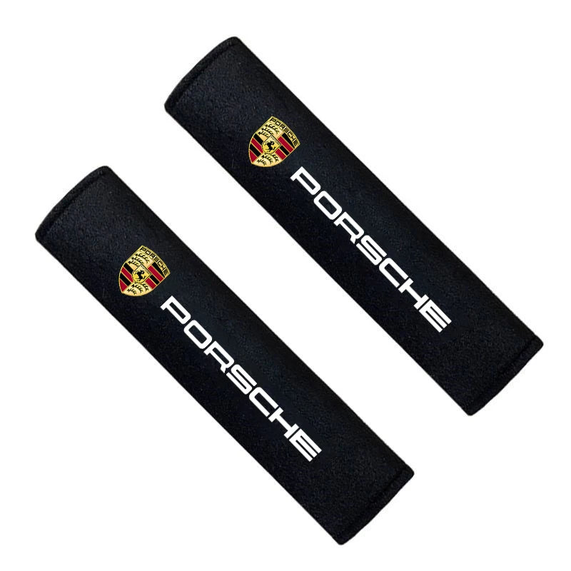 2Pcs Car Interior Seat Belt Protector Cover for Porsche Cayenne Panamera Macan Boxster 911 Carrera-GT 928 944 Auto Accessories