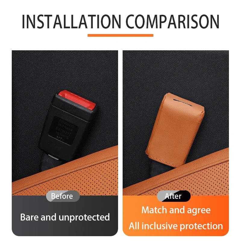 Car Seat Belt Button Leather Protective Cover Anti Scratch Seatbelt Button Protector Seat Belt Protection Cover
