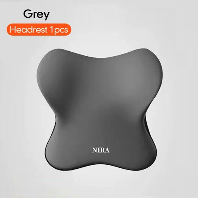 Car Memory Foam Headrest Set Car Neck Pillow Car Lumbar Waist Cushion Waist Support Car Seat Pillow Accessories Tools