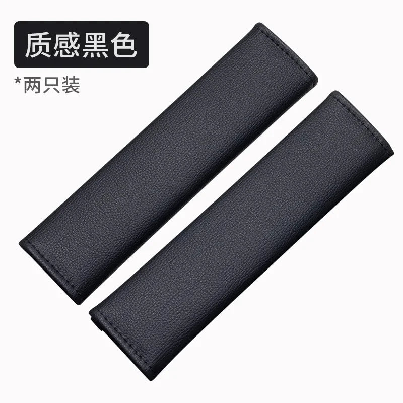 2Pcs Carbon Fiber Car Seat Belt PU Leather Safety Belt Shoulder Cover Breathable Protection Seat Belt Padding Pad Auto Interior