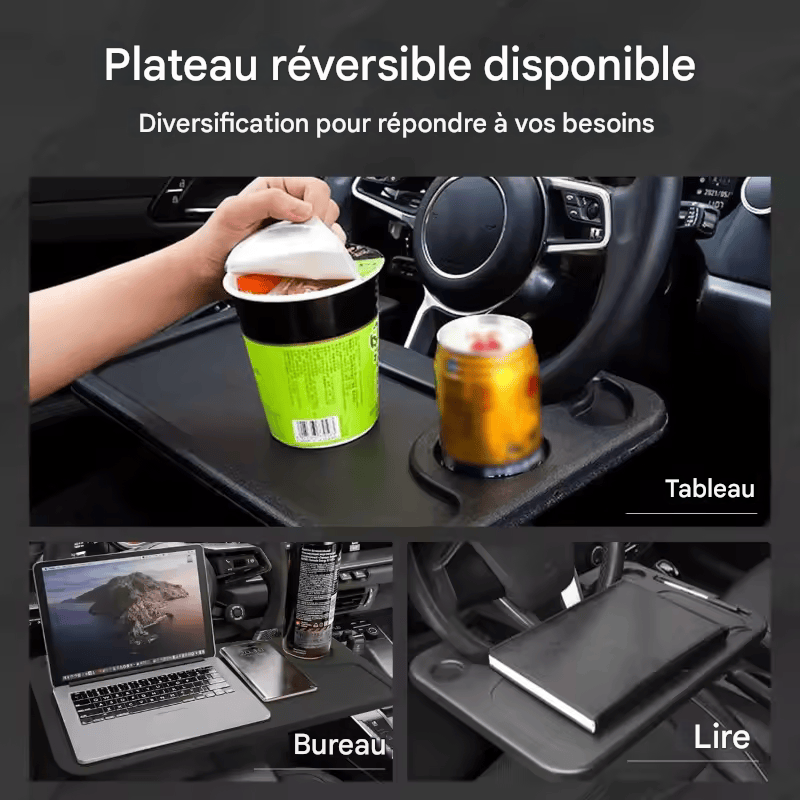 đ·ïžTablette de Voiture Multifonction â Plateau de Volant pour Ordinateur Portable, Repas ou Boisson, Support Portable pour Voiture