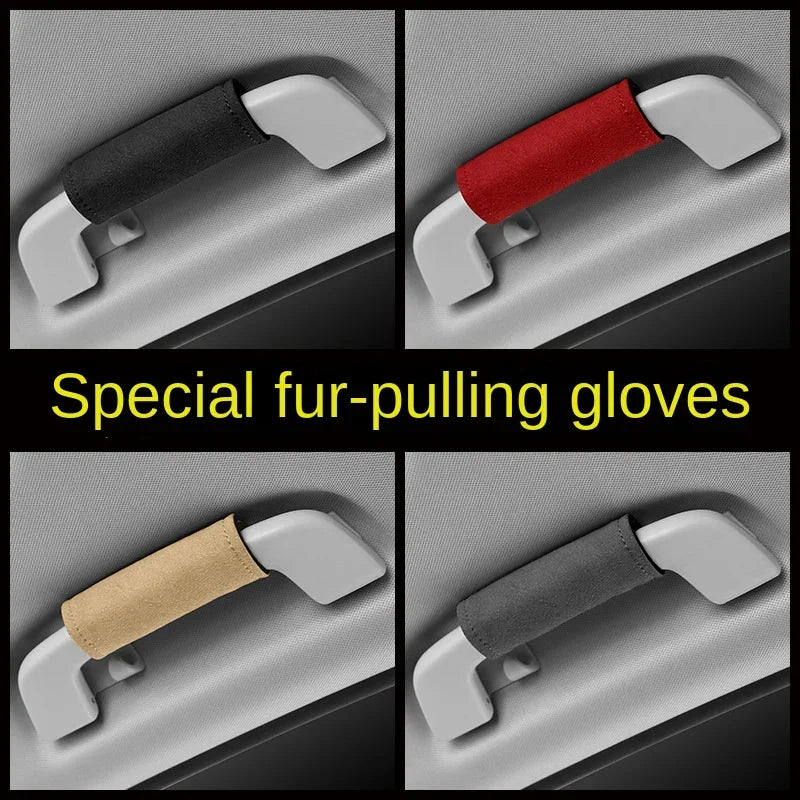 đ·ïžGants d'accoudoir de toit de voiture, housse en daim souple, gants de poignĂ©e de porte, housses de protection, protection de poignĂ©e de plafond, accessoires de voiture
