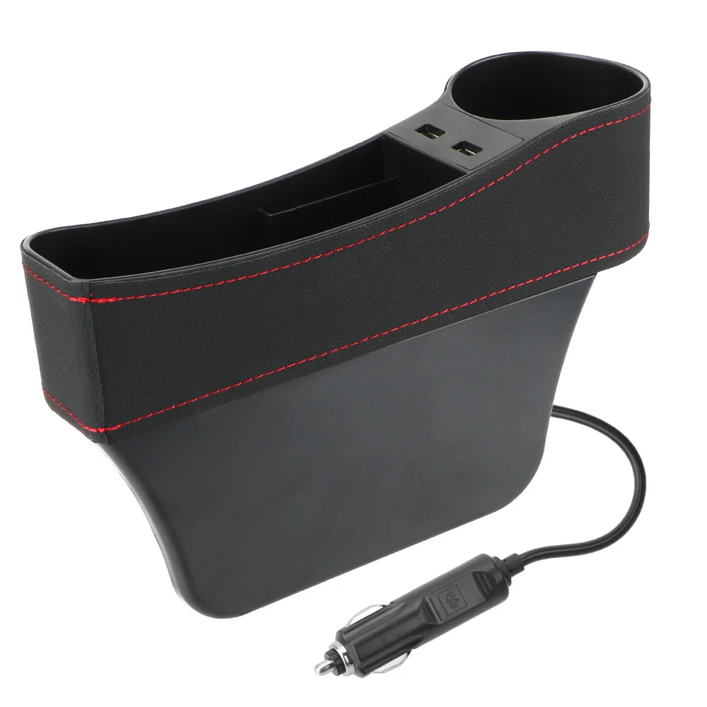 Boîte de rangement universelle pour siège – avec USB 3.0, support téléphone et porte-gobelet
