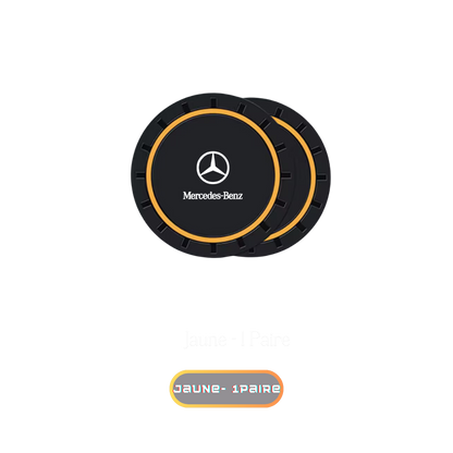 2Pcs Car Silicone Coaster Anti-Slip Water Cup Drink Mat For Mercedes Benz AMG W204 W203 W205 W211 W212 W213 W201 W210 W124 W126