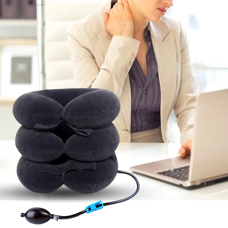 Neck Support Cushion Inflatable Air Cervical Neck Traction Device Body Relaxing Tractor Support Massage NECK Pillow