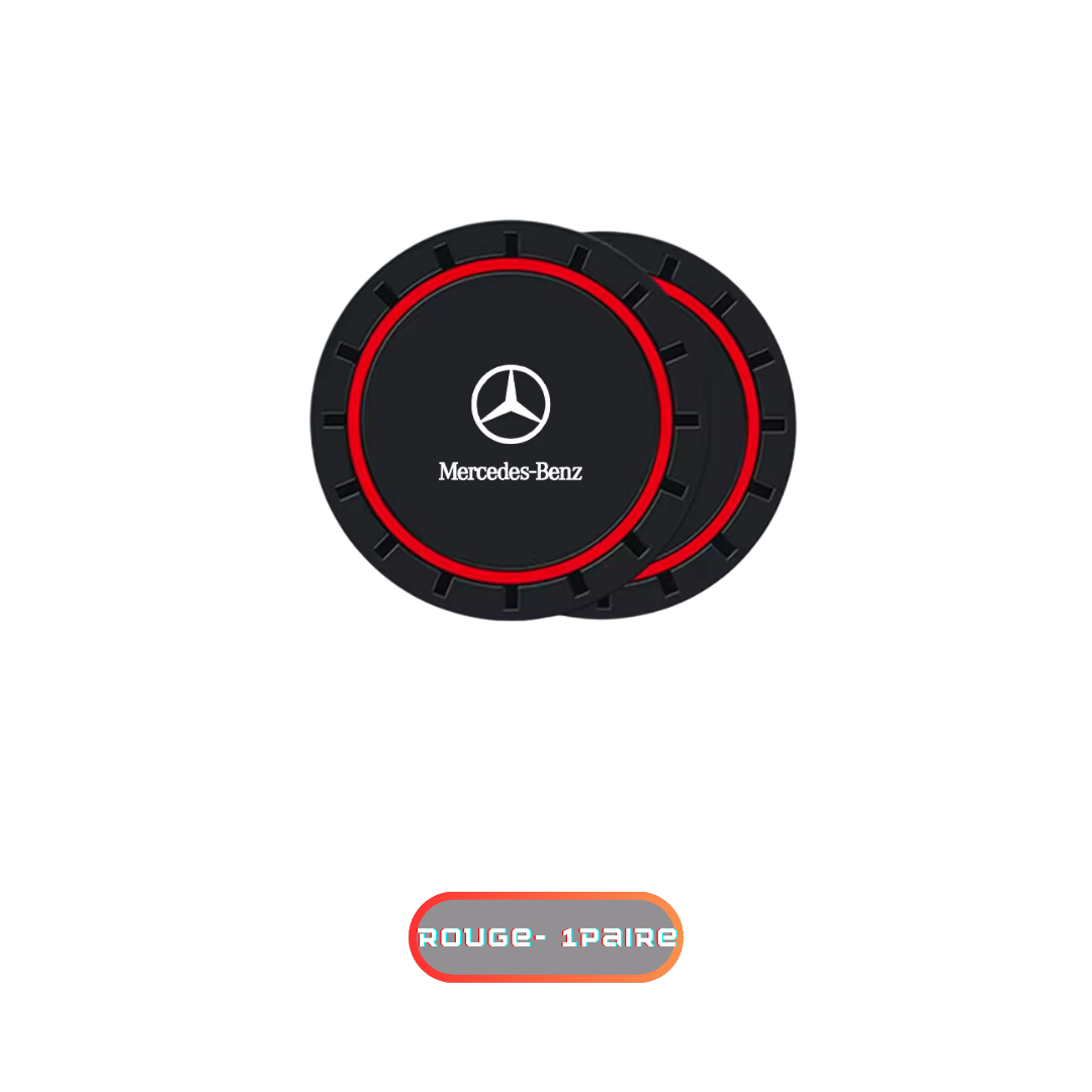2Pcs Car Silicone Coaster Anti-Slip Water Cup Drink Mat For Mercedes Benz AMG W204 W203 W205 W211 W212 W213 W201 W210 W124 W126