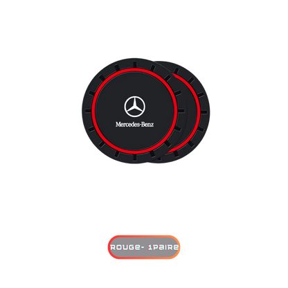 2Pcs Car Silicone Coaster Anti-Slip Water Cup Drink Mat For Mercedes Benz AMG W204 W203 W205 W211 W212 W213 W201 W210 W124 W126