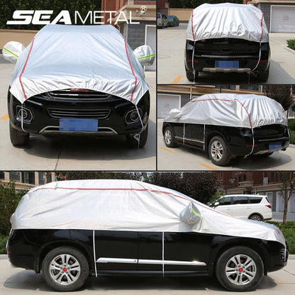 🏷️Bâche de Protection Universelle Voiture – Demi-Couverture Étanche Anti-UV, Anti-Poussière, Anti-Neige pour SUV et Berline