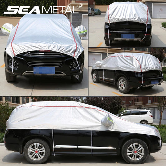 🏷️Bâche de Protection Universelle Voiture – Demi-Couverture Étanche Anti-UV, Anti-Poussière, Anti-Neige pour SUV et Berline