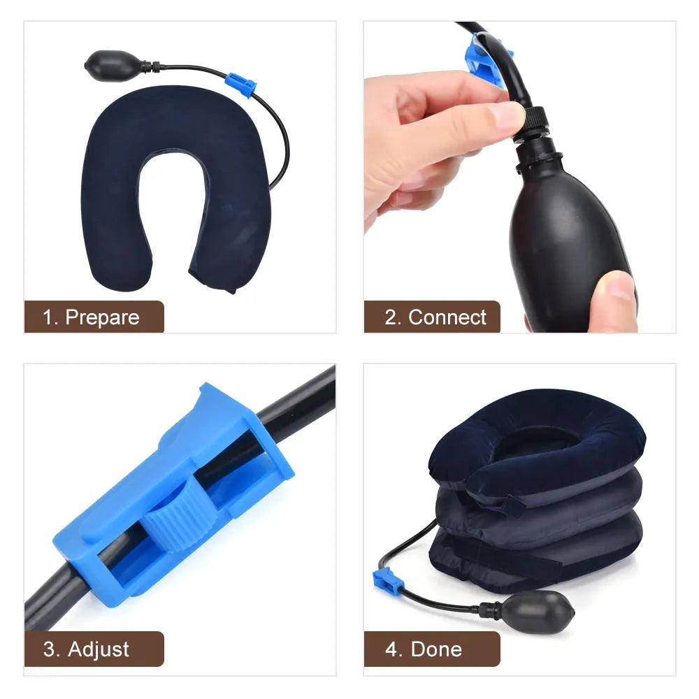 Coussin Gonflable Cervical pour Traction et Soulagement du Cou