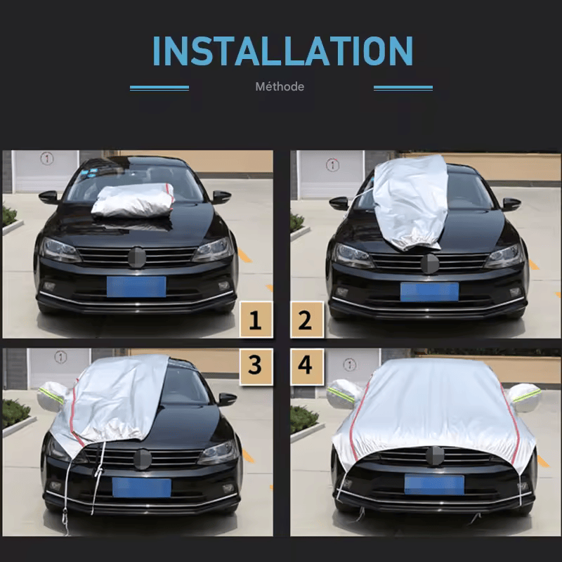 🏷️Bâche de Protection Universelle Voiture – Demi-Couverture Étanche Anti-UV, Anti-Poussière, Anti-Neige pour SUV et Berline