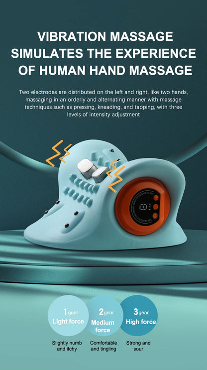 Neck Stretching Massager Neck Shoulder Stretcher EMS Cervical Chiropractic Traction Massage Pillow Cervical Spine Alignment