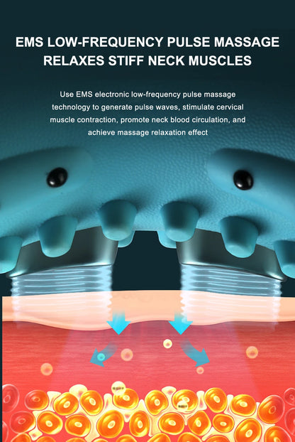 Neck Stretching Massager Neck Shoulder Stretcher EMS Cervical Chiropractic Traction Massage Pillow Cervical Spine Alignment
