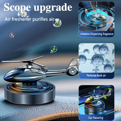 Car Air Freshener Solar Helicopter Propeller Rotating Interior Accessories Decoration Perfume Diffuser Auto Flavoring Supplies