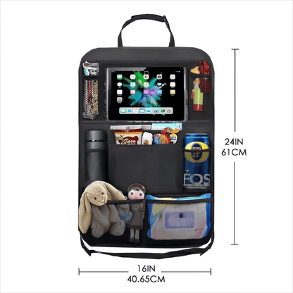 🏷️Organisateur de Rangement Dossier de Siège Voiture 1/2 – Universel en Cuir PU, Boîte de Rangement Multifonction, Poche de Rangement Auto