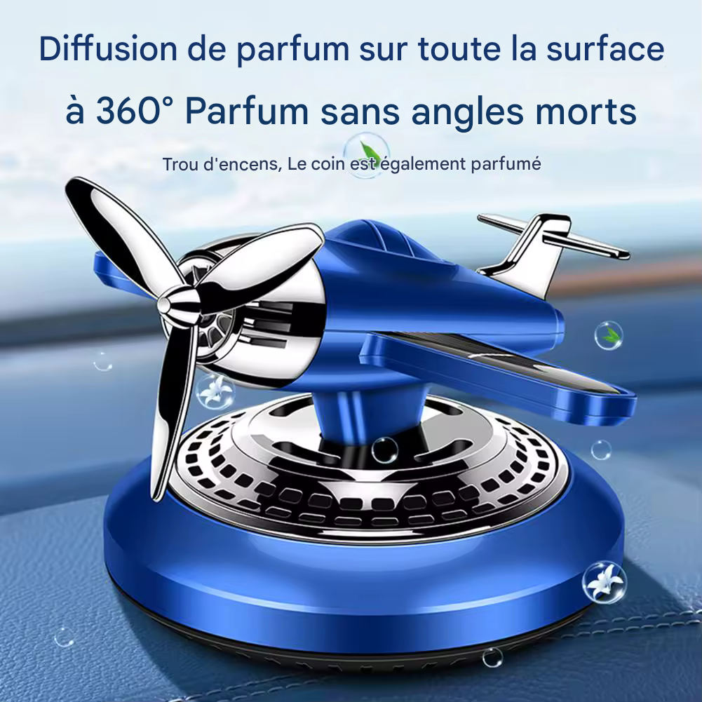 Désodorisant solaire pour voiture, diffuseur d'aromathérapie automatique style avion