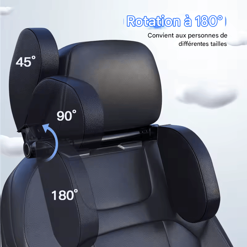 🏷️ Appuie-Tête Ergonomique pour Voiture – Cuir Artificiel & Mousse Mémoire – Confort Cervical 4 Saisons, Installation Facile