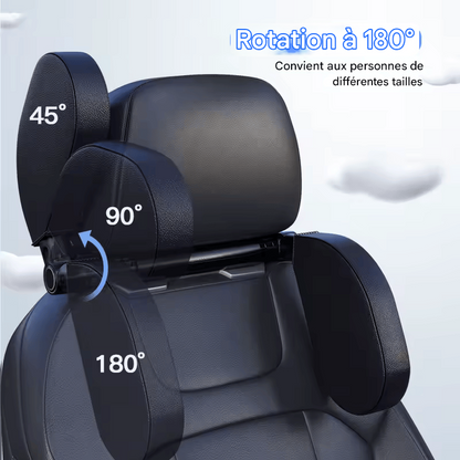 🏷️ Appuie-Tête Ergonomique pour Voiture – Cuir Artificiel & Mousse Mémoire – Confort Cervical 4 Saisons, Installation Facile