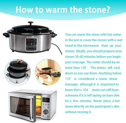 4PCS Hot Massage Stones Set  Rocks Natural Green Jade Heated Warmer Stone For Spa Warming Therapy Pain Relief Relaxing