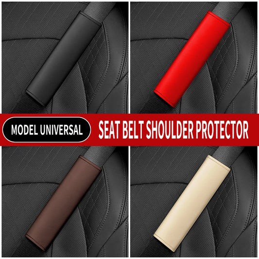 2pcs Wear and tear resistant leather car interior decoration supplies car seat belt cover decoration senior sense