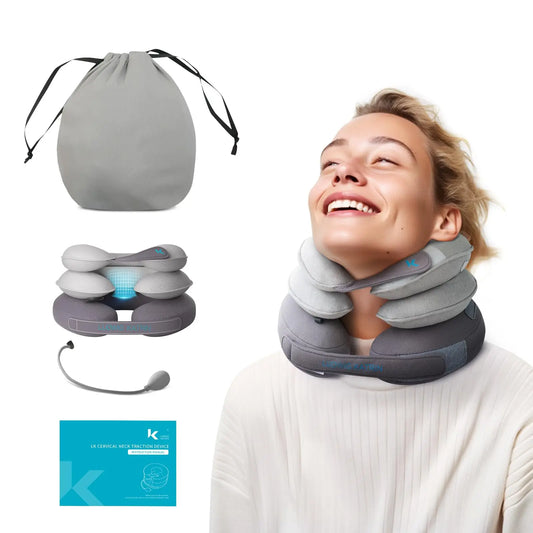 Appareil de Traction Cervicale Gonflable – Oreiller Décompresseur pour le Cou à Domicile et en Voyage