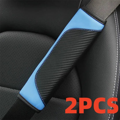 🏷️Protège-ceinture en cuir PU carbone – 1 ou 2 pièces | Rembourrage confort antidérapant pour ceinture de sécurité | WUINMG