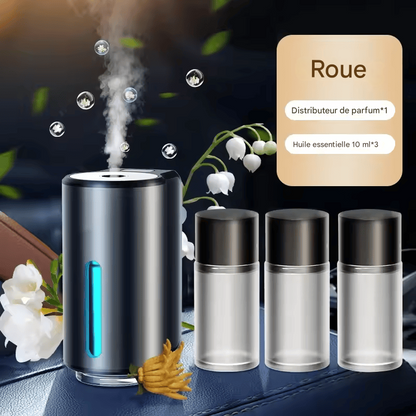 Diffuseur d’Arômes Intelligent pour Voiture – Purificateur d’Air avec Trois Niveaux Réglables & Fonction Humidificateur aux Huiles Essentielles