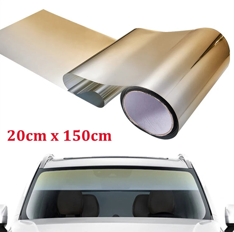🏷️Film Pare-Soleil Dégradé pour Pare-Brise Avant – Autocollant Adhésif Anti-UV, Couleur Changeante, 20×150 cm