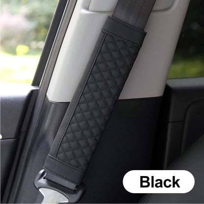 Car Safety Belt Shoulder Strap Cover Breathable PU Leather Seat Belt Padding Pad Protection Car Interior Accessories