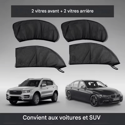 🏷️2PCS Pare-soleil Pliable en Maille pour Voiture et SUV – Protection UV, Isolant Thermique, Rideaux Extensibles pour Vitres Latérales