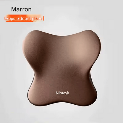 🏷️Nouveau Coussin Lombaire pour Voiture en Mousse à Mémoire de Forme – Soutien Cervical et Lombaire, Dossier Amovible et Lavable, Coussin Universel pour Véhicule