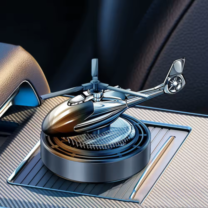 Désodorisant de Voiture Hélicoptère Solaire – Diffuseur de Parfum Rotatif avec Hélice | Accessoire de Décoration Intérieure Auto | Parfum Longue Durée