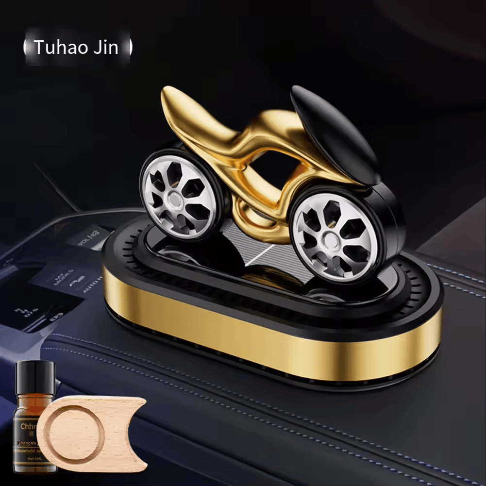 Diffuseur de Parfum Voiture Style Moto – Purificateur d’Air Solaire Compact avec Tablette Parfumée et Huile Essentielle