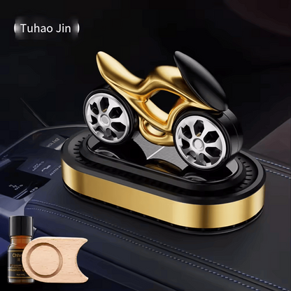 Diffuseur de Parfum Voiture Style Moto – Purificateur d’Air Solaire Compact avec Tablette Parfumée et Huile Essentielle