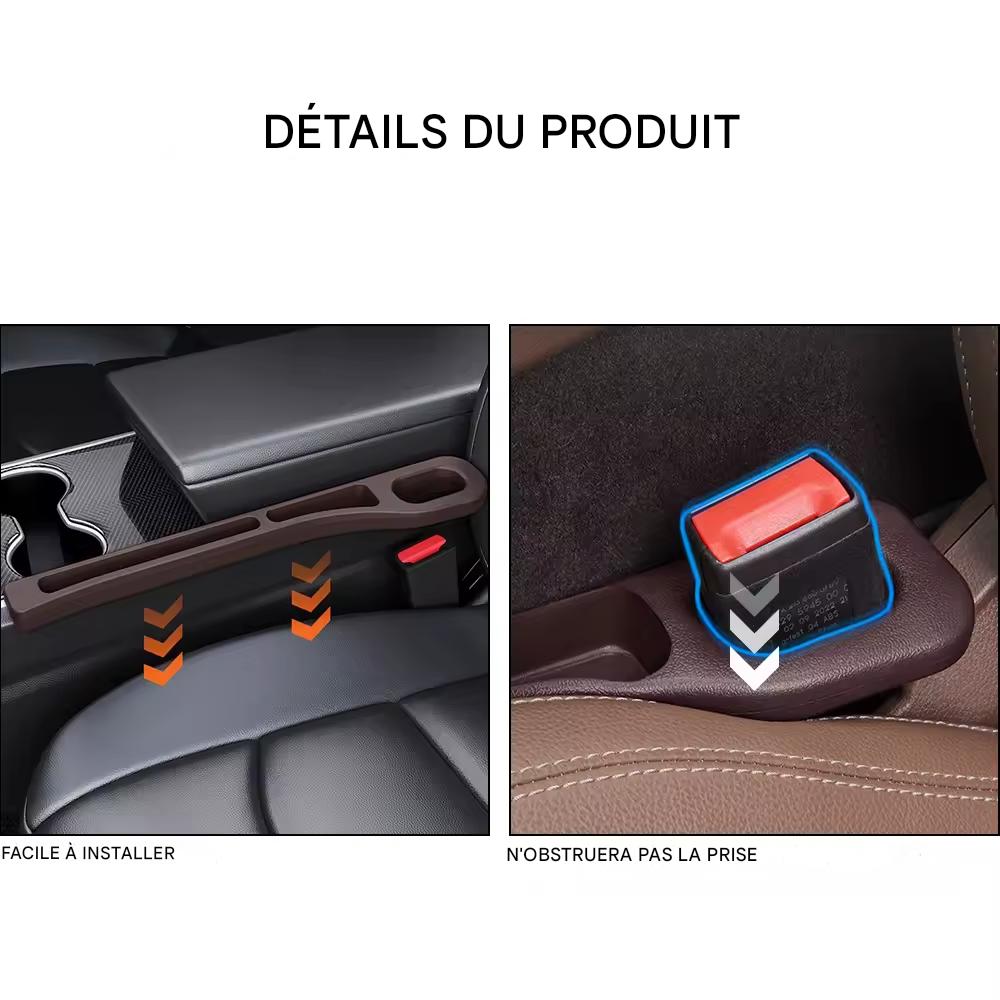 2 Remplisseurs d’Espace entre Sièges – Accessoires Intérieurs de Décoration pour Mercedes W203 W204 W176 W211 W212, etc.