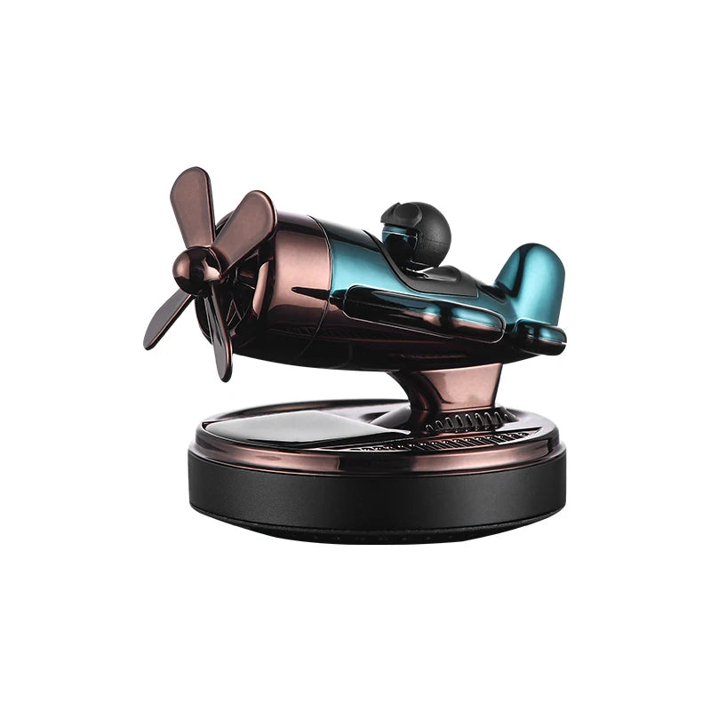 Solar Car Air Freshener Auto Parts Interior Aromatreatment Decoration Propeller Rotating Fighter Modelling Perfume Diffuser