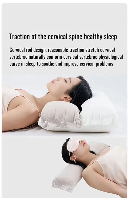 Cotton Pillow Two-way Relaxing Neck traction pillow Cone Cervical Orthopedic No Pressure On Face And Ears Help Sleep Pillows